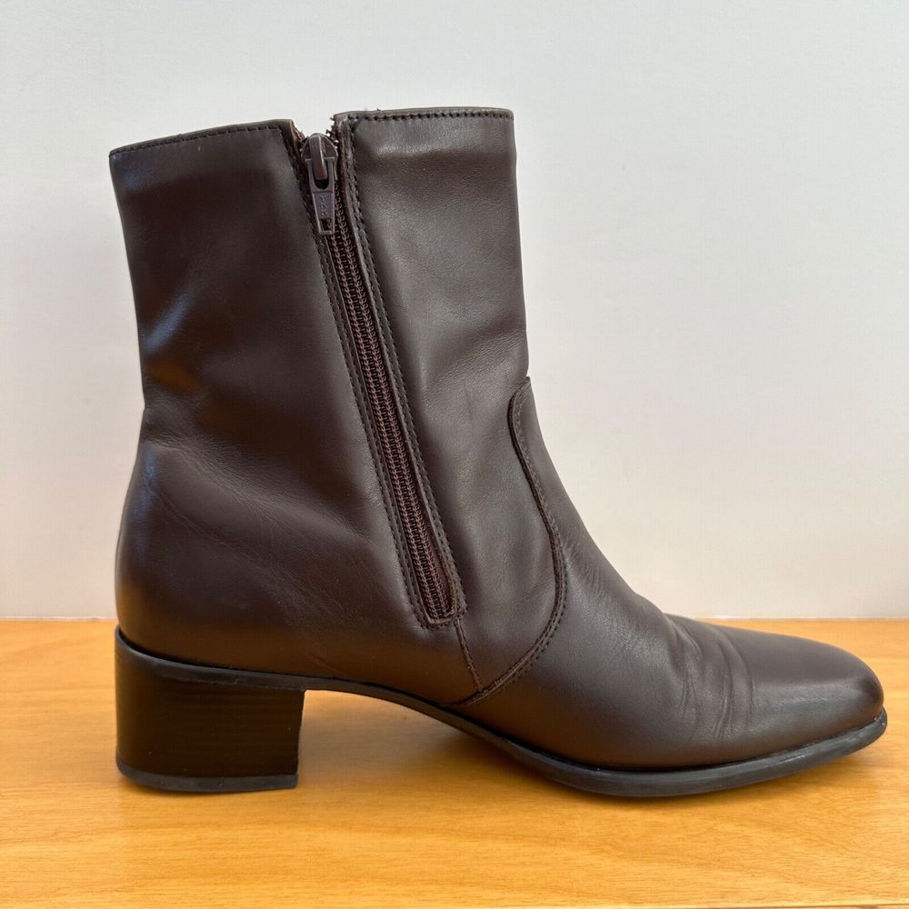 Blondo Canada Brown Smooth Leather Side Zip Ankle Boots Women Size 11 AA Narrow - Picture 13 of 16